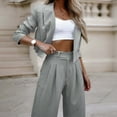 thumbnail image 2 of Casual Striped Short Lapel Suit Straight Pant Suit Women'S Casual Pants & Capris, 2 of 8