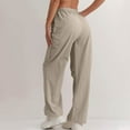 thumbnail image 6 of RPVATI Cargo Pants Women Plus Size Wide Leg Loose Fit High Waisted Pants Travel Casual Lightweight Hiking Cargo Pants Stretchy Baggy Trousers with Pockets Khaki M, 6 of 8