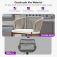thumbnail image 6 of PURPLE LEAF Outdoor Rattan Bar Height Stools Set of 2 Modern Patio Metal Wicker Barstools Boho Aluminum Woven Bar Chairs with Wraparound Arm Backrest for Kitchen Island Garden Indoor Teak, 6 of 9