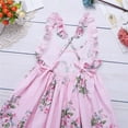 thumbnail image 4 of Girls' A-Line Floral Dress, Dressy, Sleeveless, Relaxed Fit, 4T, 4 of 9