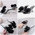 thumbnail image 4 of BESTYASH 1Par Mules Tacón Femenino Negro Con Moño Moderno Y, 4 of 8
