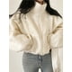 thumbnail image 4 of Cárdigan holgado de lana Berber para mujer, suéter de cuello alto, Tops de punto de talla grande, moda de otoño e invierno, 4 of 5
