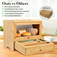 thumbnail image 4 of VicTsing Bamboo Bread Box, Corner Bread Box for Kitchen Countertop, Bread Box for Homemade Bread with Window, Bamboo Bread Box for Kitchen Countertop, Pantry Counter Corner, 4 of 11
