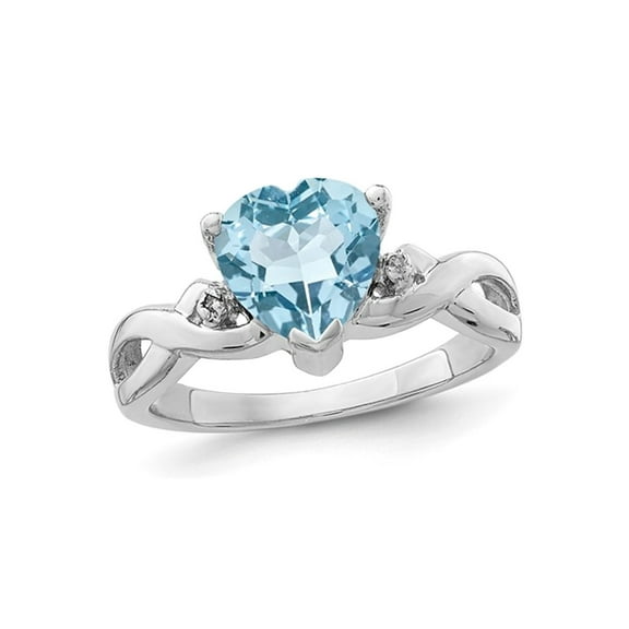 2.05 Carat (Ctw) Blue Topaz Solitaire Heart Ring in Sterling Silver