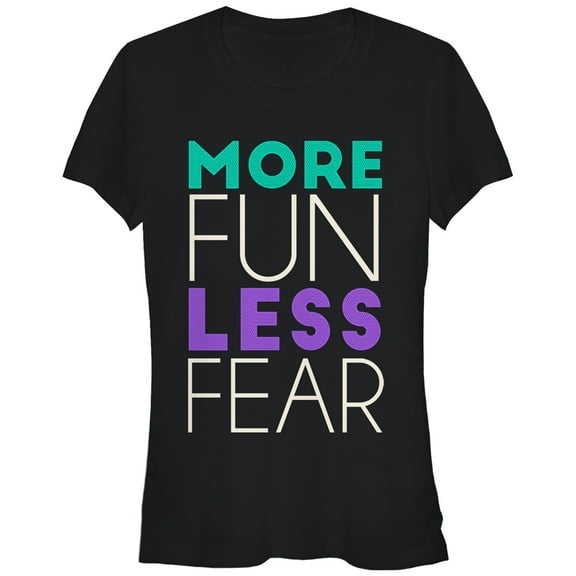 Junior's CHIN UP More Fun Less Fear Graphic Tee Black X Large