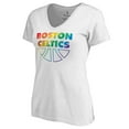 thumbnail image 2 of Women's White Boston Celtics Team Pride Wordmark V-Neck T-Shirt, 2 of 3