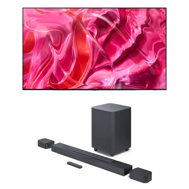 Samsung QN65S90CAFXZA 65 4K OLED Smart TV with AI Upscaling with a BAR-700 5.1ch Soundbar and Subwoofer with Surround Speakers (2023) Walmart.com