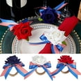 thumbnail image 1 of Fourth Of July Napkin Rings | Independence Day Table Decoration | Artificial Flower Design | Patriotic Cloth Napkin Holders | Durable & Festive | Single Pack, 1 of 9