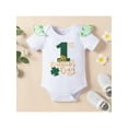 thumbnail image 4 of Seyurigaoka Baby Girls Romper Set, Letters Print Romper + Elastic Waist Bowknot Skirt + Headband, 4 of 9