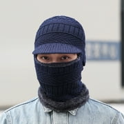 Balaclava Face Mask Men -Knit Beanie Ski Masks Neck Gaiter with Ears Covers for Running Outdoor, Mens Winter Hats for The Cold, Thermal Womens Adult Brimmed Ninja Caps