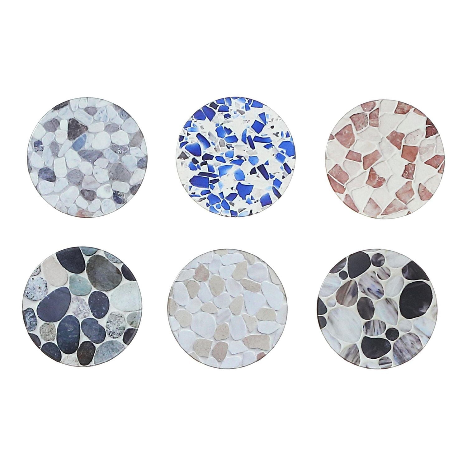 IH Casa Decor Ceramic Coaster Stones Asstd - Set of 6