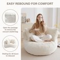 thumbnail image 7 of YINIX Oversized Bean Bag Chair with Backrest and Cushion, Cozy Round Floor Sofa for Living Room, Beige, 7 of 7