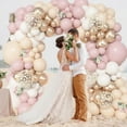 thumbnail image 5 of 157 Pcs Boho Dusty Pink Balloons Arch Garland Kit, Blush Neutral Pink Sand White Metallic Gold Different Size Balloon for Girls Baby Shower Birthday Wedding Gender Reveal Party Decorations, 5 of 14