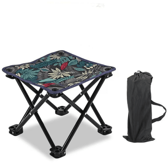 Portable Folding Camping Stool, Compact Lightweight Fabric Seat with Steel Frame, Foldable Outdoor Chair for Fishing Picnic Hiking BBQ, 10.6*10.6*9.05 Inch