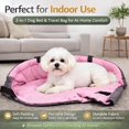 thumbnail image 5 of 2-in-1 Foldable Pet Carrier & Car Bed w/ Safety Tether, Soft Padded Travel Bag for Dogs & Cats, Seatbelt Secure, 5 of 11