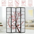 thumbnail image 6 of XF XINFENG 4 Panel Room Dividers Japanese Plum Blossom Screen Wall Divider 6Ft Folding Privacy Screen Portable Freestanding Partition, White, 6 of 7
