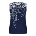 thumbnail image 3 of Fmbrln Tank Tops for Women Summer Sleeveless Crew Neck Hollow Out Tops Casual Loose Fit Floral Print Beach Vacation Tees Blouses, 3 of 6