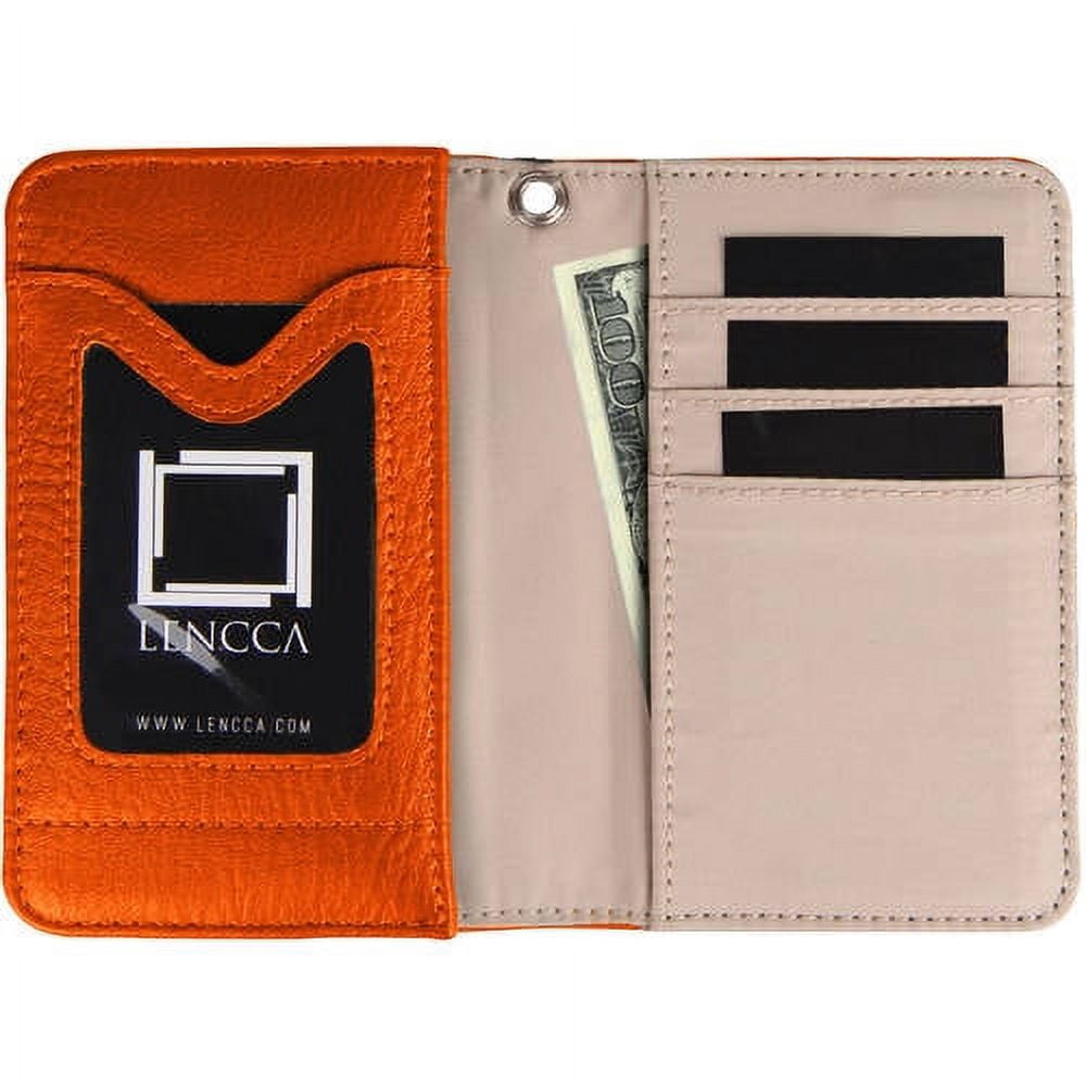 LENCCA Kymira Women's Universal Protection Wallet Case with Wristlet Strap, Fits Phones up to 4.5", 4.7"