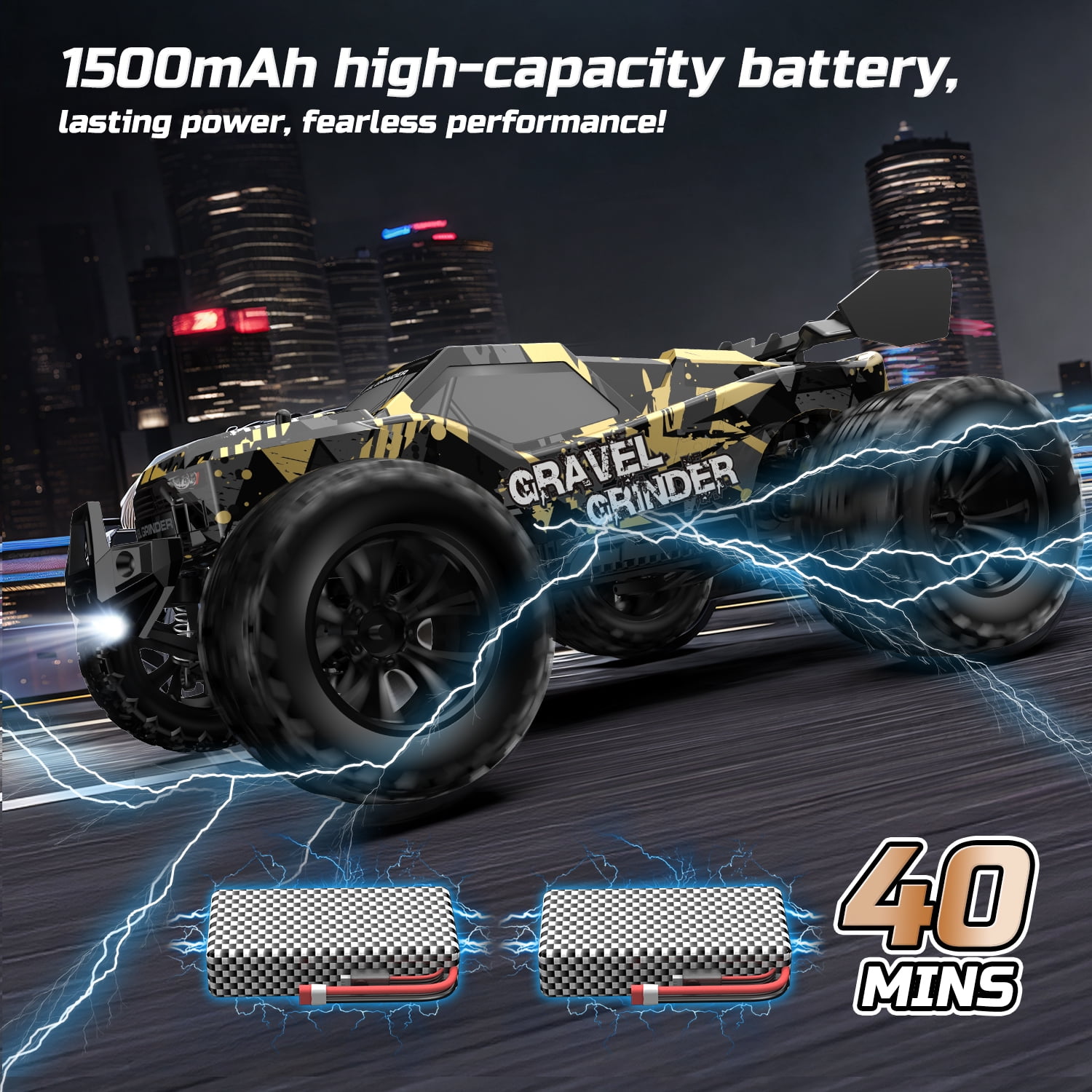 JoyStone 1/14 RC Car, Fast Remote Control Car 35+ MPH, 4WD off Road RC Truck Vehicle with 2 Batteries & 2 Shells, Gifts for Adult and Boys