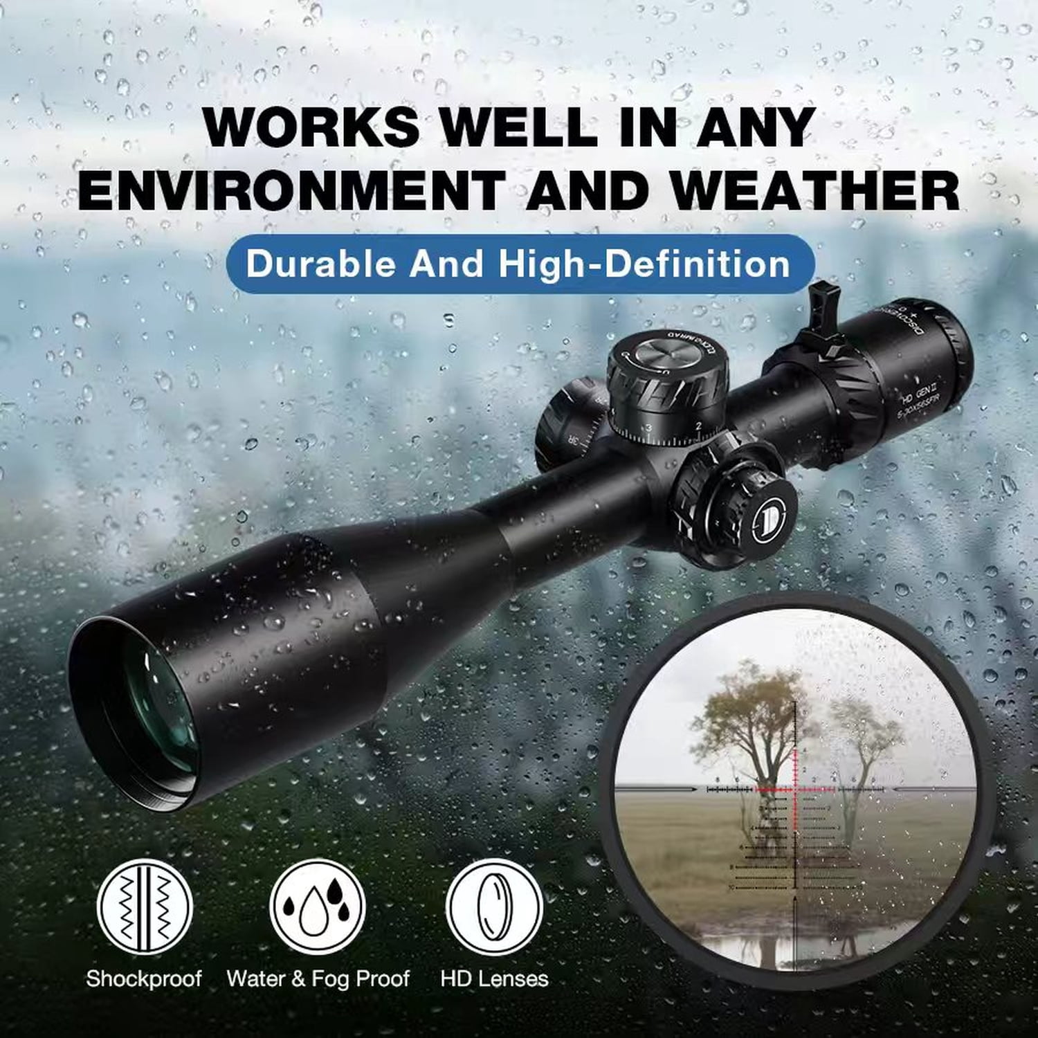 DISCOVERYOPT HD GEN2 5-30X56 FFP Riflescope 34mm Side Focus Illumination Reticle Long-Range Shooting