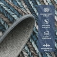 thumbnail image 5 of Large Washable Rugs 9x12 Modern Abstract Accent Carpet Non-Slip Backing Non-Shedding Contemporary Floor Cover Striped Transitional Mat OfficeBlue, 5 of 8