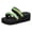 Green, variant on Women's Sparkly Sequin Platform Wedge Flip Flops Fashion Casual Lightweight Slip on Chunky High Heels Sandals Comfortable Walking Dress Slippers for Beach Summer Vacation White Size 6.5