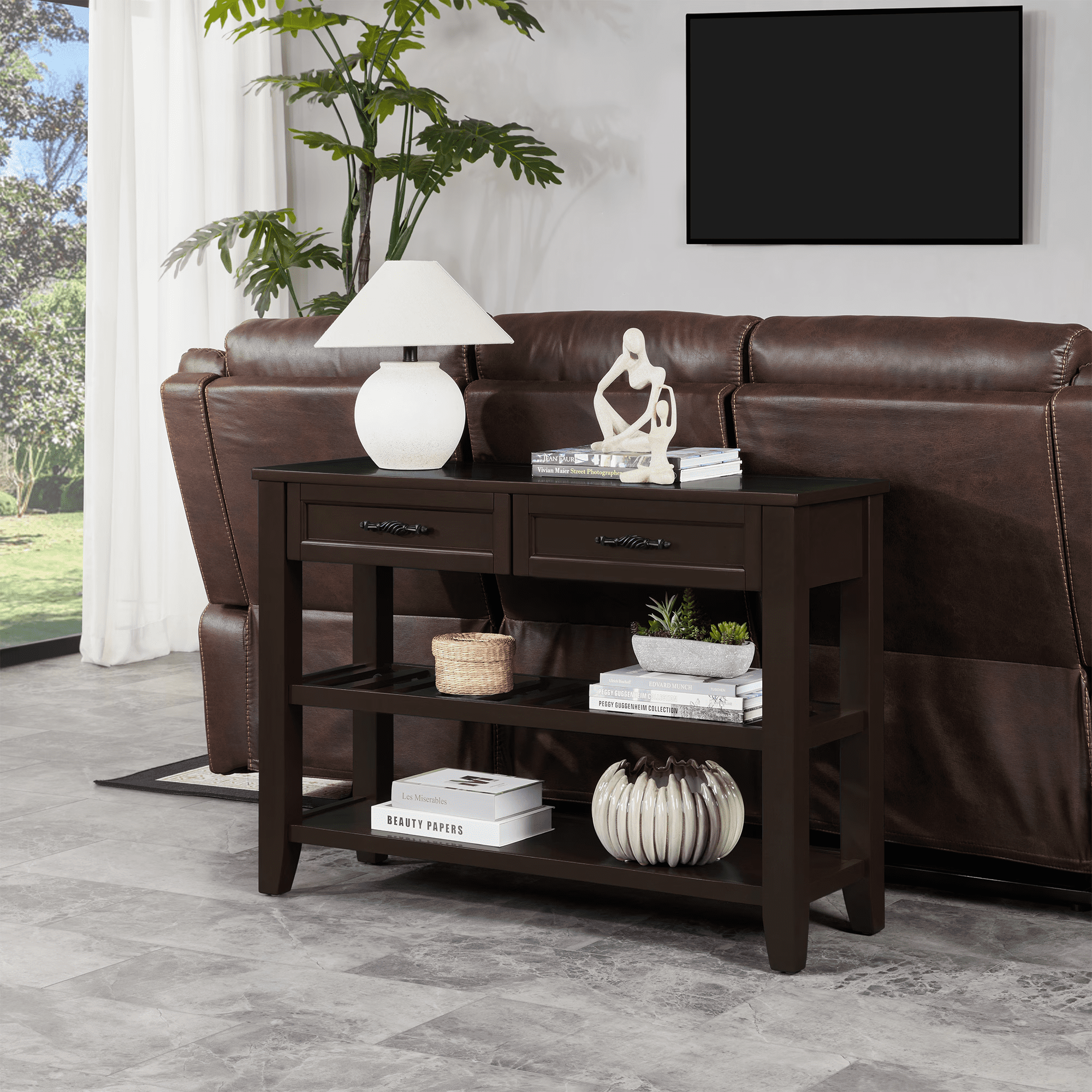 Aukfa Narrow Console Table with Storage Drawer, Entryway Table, Sofa Table for Living Room, Coffee