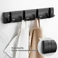 thumbnail image 4 of ZUTOYBO Black Coat Rack Wall Mount with 4Hooks, 12.5 Inch Waterproof Heavy Duty Coat Wall Hooks, Space Aluminum Material, Folding Hideaway Towel Hanger for Entryway, Wall, Door, Bathroom, 4 of 14