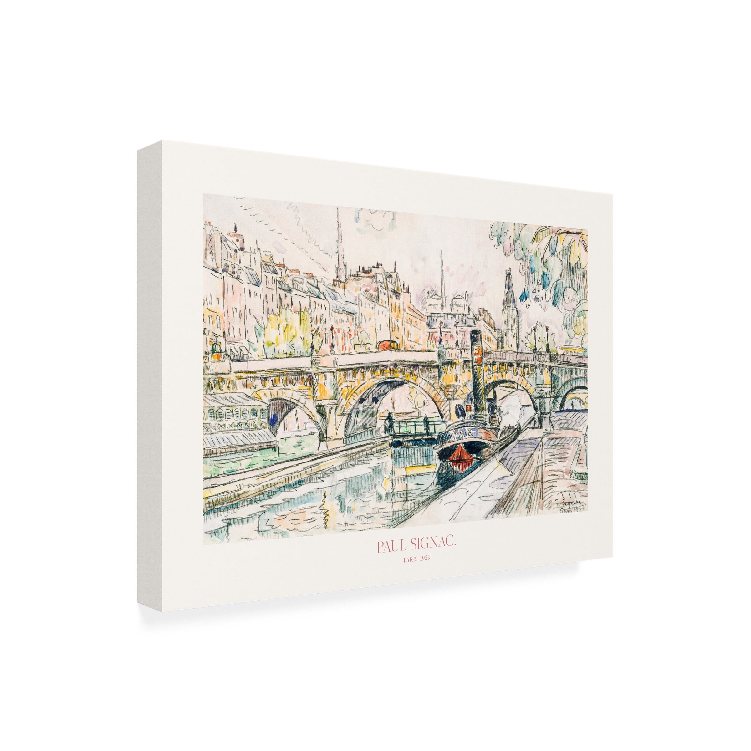 Pictufy 'Tugboat At The Pont Neuf, Paris 1923 Poster' Canvas Art