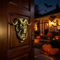 thumbnail image 4 of AZXY Ram Skull Door Knocker Halloween Decor, Indoor Outdoor Front Door Yard Halloween Party Decorations For Home Rustic Wall Hanging Porch Mantel Tiered Tray Skeleton Ornament Gift For Women, 4 of 6