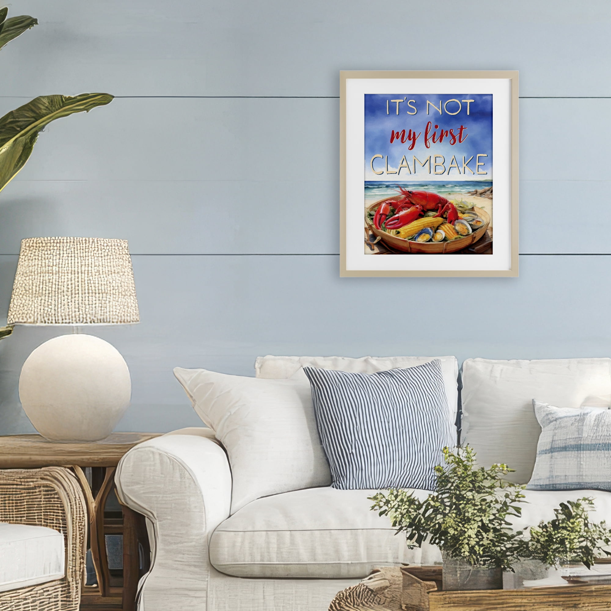 Stupell Industries Not My First Clambake Birch Framed Print Under Glass, design by Grotto Studios