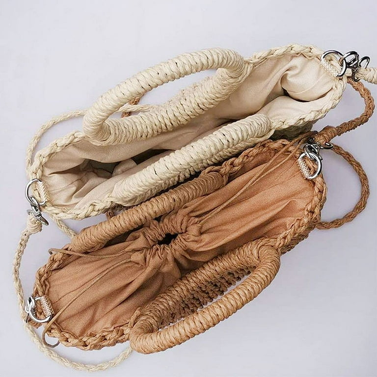 YOUI-GIFTS Hand-woven Straw Bag Women Summer Beach Handbag Purse