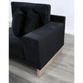 thumbnail image 3 of Memphis 122.5"W Black Velvet Rev. Sectional Sofa Ottoman Storage Charging Outlet, 3 of 6