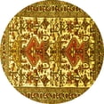 thumbnail image 1 of Ahgly Company Machine Washable Indoor Round Persian Yellow Traditional Area Rugs, 5' Round, 1 of 4