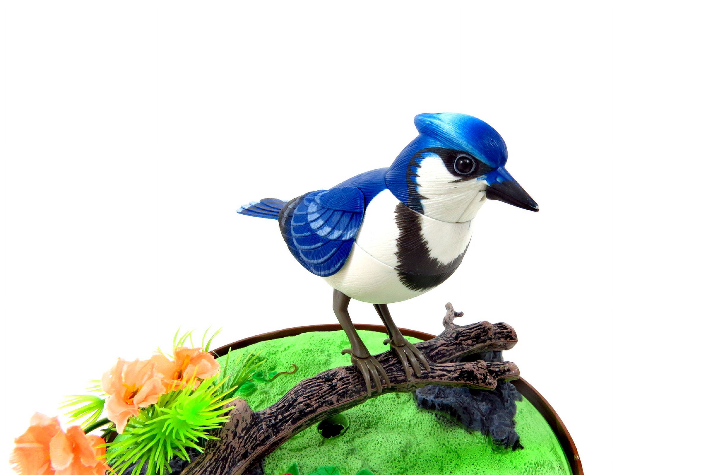 PlayWorld Music Magic Singing & Chirping Bird In Cage - Realistic Sounds & Movements - Blue
