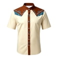 thumbnail image 4 of VeFlora Men's Oktoberfest Outfits, Short Sleeve Button Down Oktoberfest Shirts for Men, Casual Top for Oktoberfest, Party and Festival Wear(Beige1/S), 4 of 4