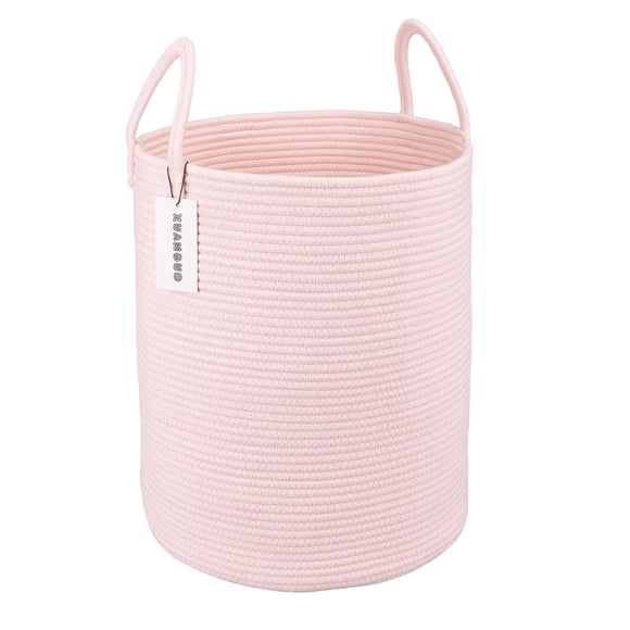XUANGUO - Cesta de cuerda de algod&oacute;n para ropa sucia para ni&ntilde;as y ni&ntilde;os, cesta de almacenamiento tejida para sala de estar, habitaci&oacute;n de las ni&ntilde;