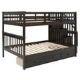 thumbnail image 4 of [ US IN STOCK] Stairway Full-Over-Full Bunk Bed with Drawer, Storage and Guard Rail for Bedroom, Espresso color( old sku: LP000310AAP ), 4 of 9