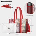 thumbnail image 5 of Teacher Tote Bag,Pioneer Flower Floral Print Pattern Teacher Utility Tote Bag,Large Work Tote Bags for Women with Multiple Pockets,Top Zipper Closure,13.8x10.6x6.7 Inch, 5 of 5