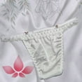 thumbnail image 5 of kamemir No Show Underwear for Women Lace Thongs for Women Low Rise Thongs - Lace Panties Cotton Underwear Women Sexy No Show Soft (White,One Size), 5 of 5