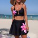 thumbnail image 1 of Traje de baño tankini con estampado floral para mujer, falda deportiva tipo tanga, traje de baño dividido, traje de baño de dos piezas para mujer, trajes de baño tankini para mujer, traje de baño de 2, 1 of 9