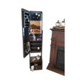 thumbnail image 3 of ViscoLogic Brooks Mirrored Jewelry Cabinet Armoire Stand, Mirror, Necklaces, Bracelets, Rings, Make up Tray and Large Drawer Base with LED Lights(Brown), 3 of 7