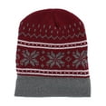 thumbnail image 3 of CTM  Snowflake Pattern Winter Knit Beanie Hat (Men), 3 of 4