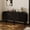 71" Black, variant on Rophefx 63" Wooden Storage Cabinet,Black Wood Sideboard Buffet Cabinet with 3 Drawers & 2 Doors,Modern Fluted Sideboard Console Table for Living Room, Dining Room, Kitchen,Entryway, Hallway
