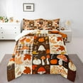 thumbnail image 2 of jejeloiu Autumn Harvest Pumpkin Bedding Comforter Set,Hello Fall Twin Comforter Sets,Rustic Flower Mushroom Maple Bedding Set For Men Women,Microfiber Bedroom Decor Reversible,2pcs, 2 of 8