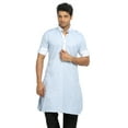 thumbnail image 1 of Saris and Things Kurta en Tissu de Coton Bleu Frais pour Hommes. Ce Produit Est Fabriqué sur Commande., 1 of 5