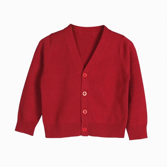 Splozh Toddler Girls Knit Cardigan, Long Sleeve Sweater Warm Cotton Spring and Fall Daily Outerwear for Baby Sweater for Girls,Wine,3-4 Years