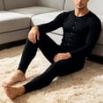 thumbnail image 5 of Xdegoge Mens Union Suit One Piece Pajamas Thermal Henley Sleepwear Button Down Long Johns Full Body Jumpsuit Casual Comfy Nightwear Loungewear Base Layer, 5 of 9