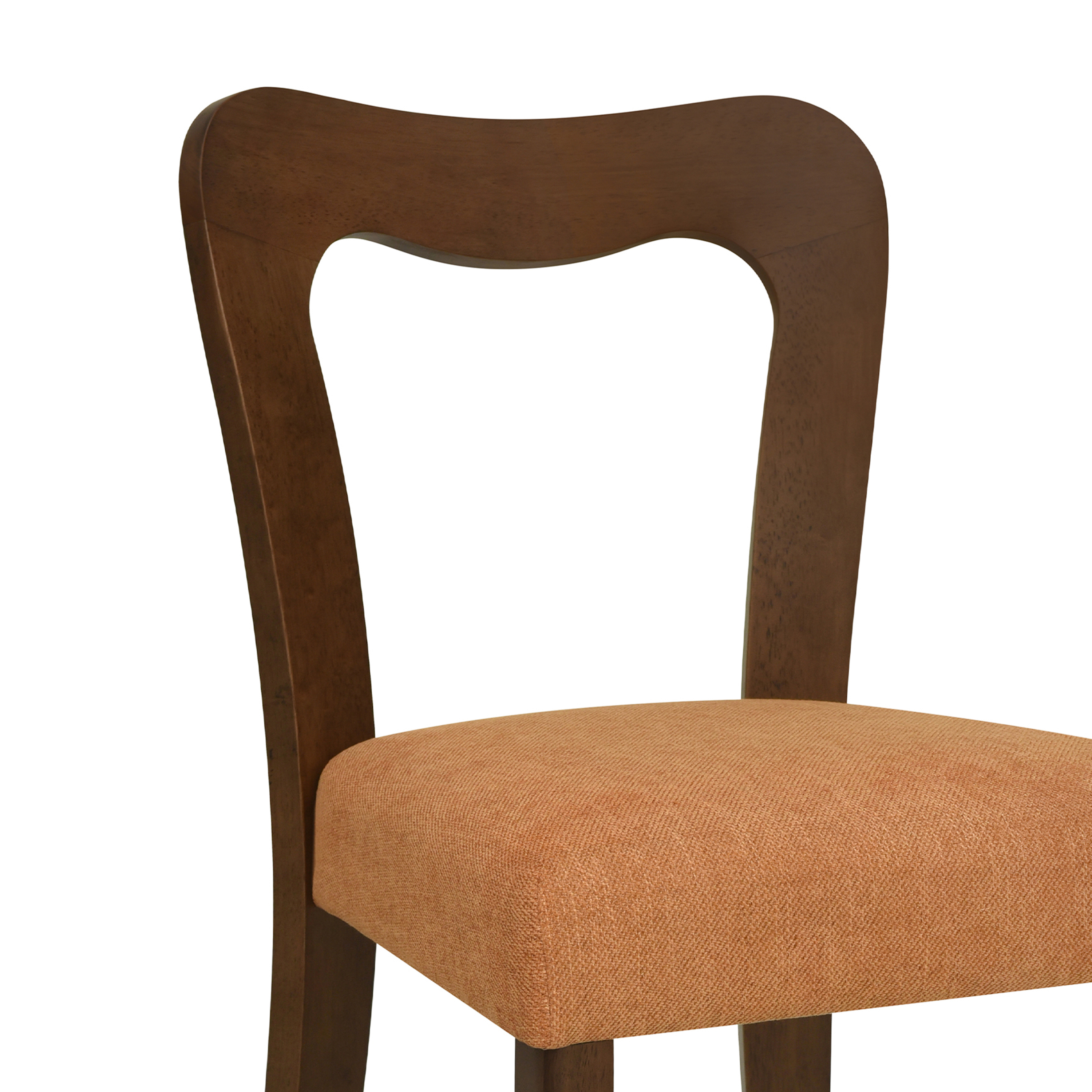 Euroco Mid-Century Dining Chairs Set of 2, Upholstered Kitchen Side Chairs Accent Chairs with Wooden Legs for Living Room,Caramel & Walnut
