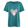 thumbnail image 3 of adviicd Hauts de Sortie pour Femmes T-Shirts à Manches Courtes Col Rond Déchiré Découpé Été Décontracté Basique Vert,S, 3 of 3